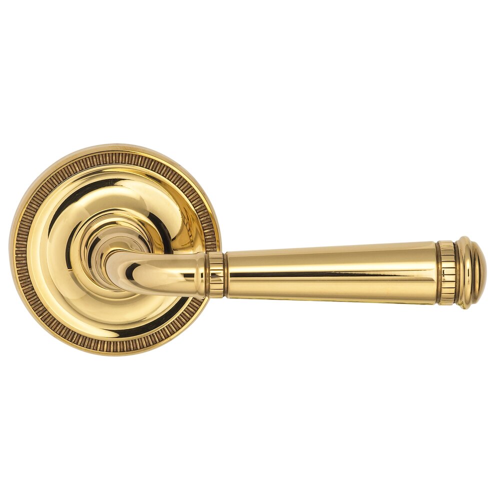 Single Dummy Milled Lever Milled Rose in Polished Brass Unlacquered