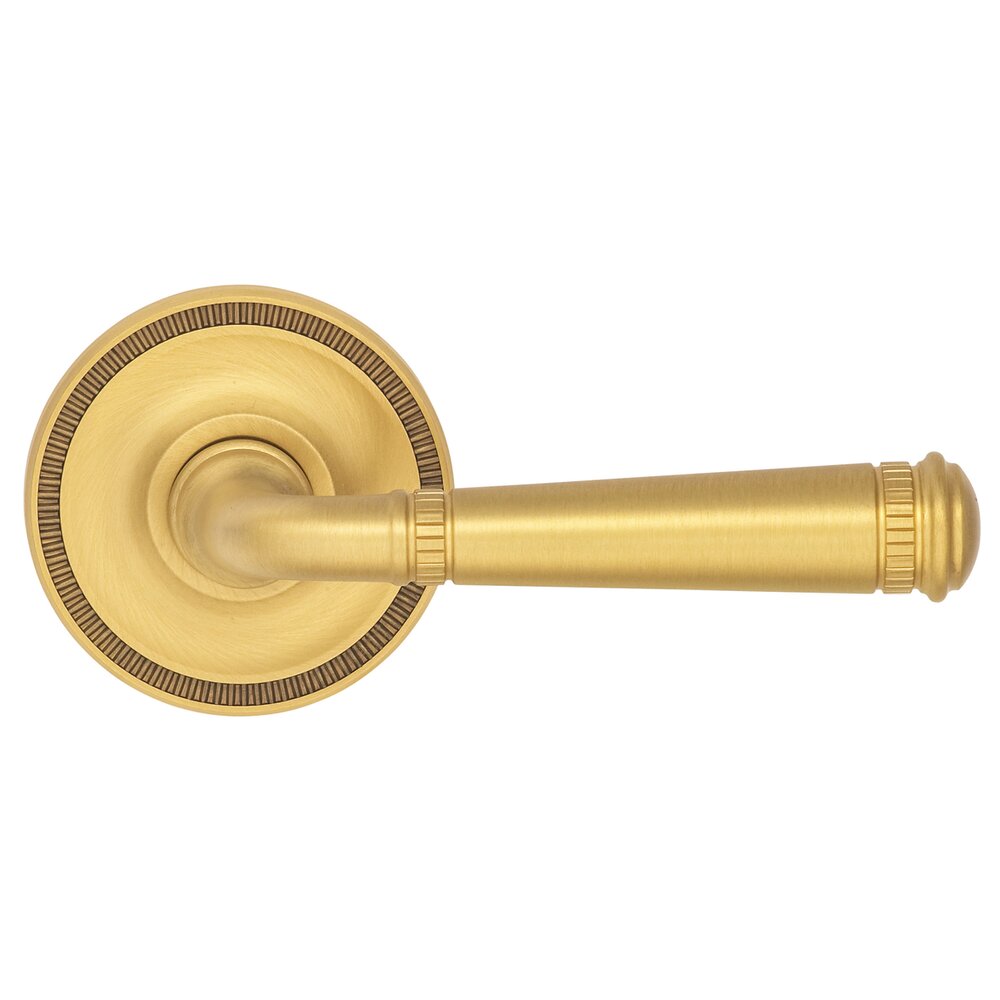 Single Dummy Milled Lever Milled Rose in Satin Brass Lacquered