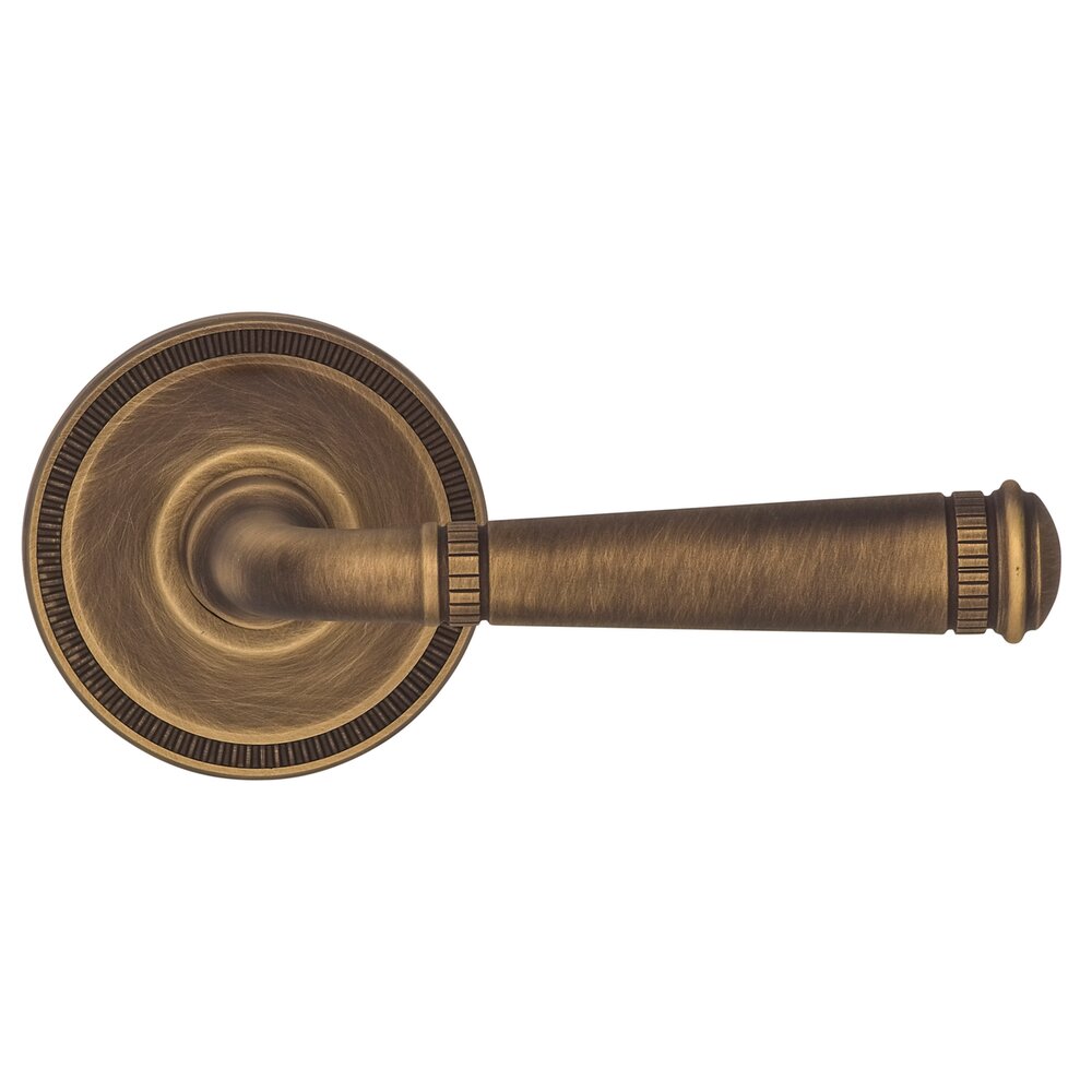 Passage Milled Lever Milled Rose in Antique Brass Lacquered