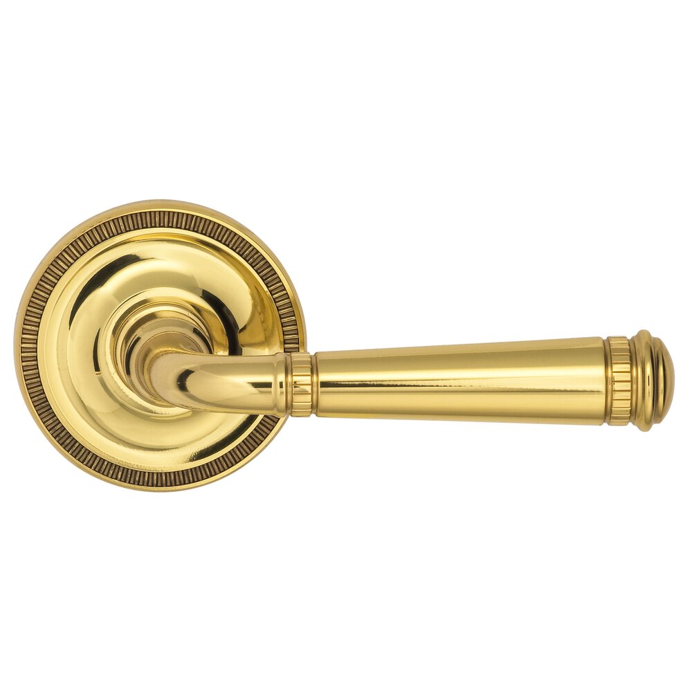 Passage Milled Lever Milled Rose in Polished Brass Lacquered