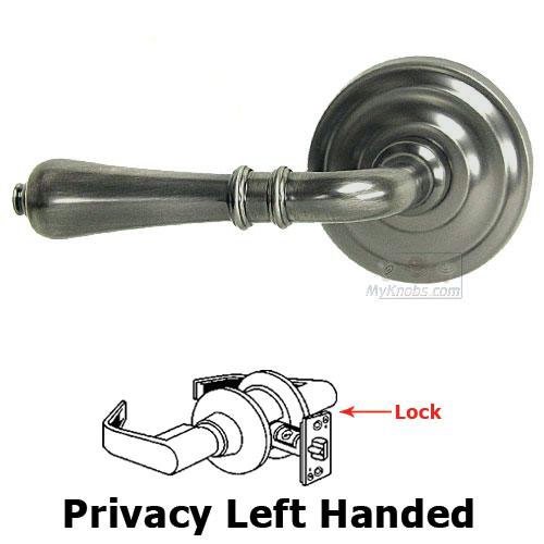 Privacy Orlean Left Handed Lever with Radial Rosette in Pewter
