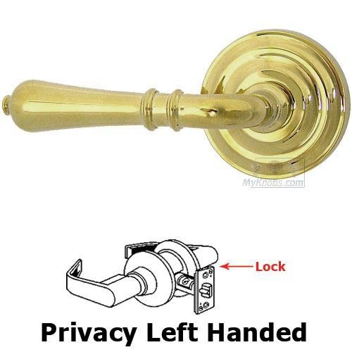 Privacy Orlean Left Handed Lever with Radial Rosette in Max Brass