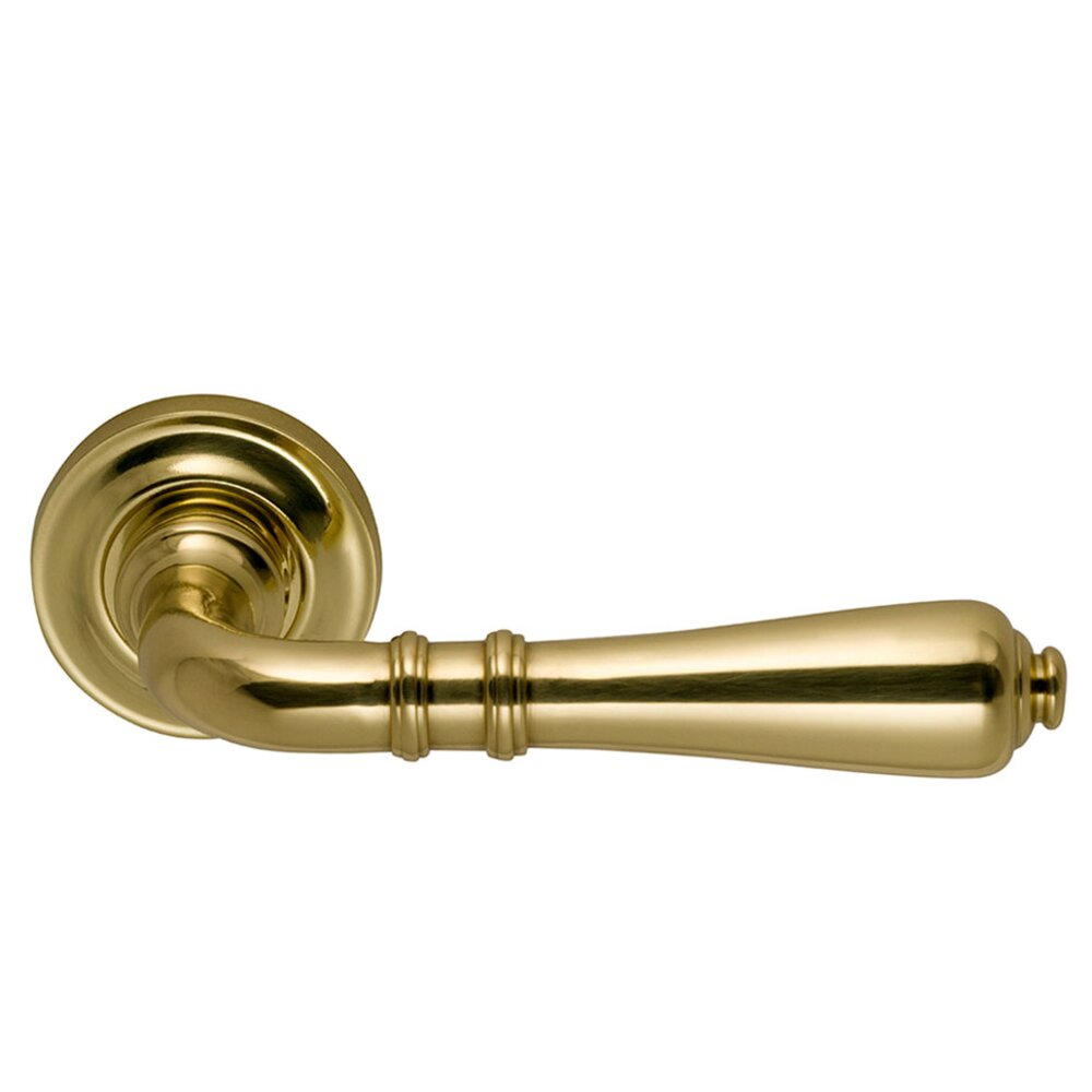 Passage Traditions Traditions Lever with Small Radial Rosette in Polished Brass Unlacquered