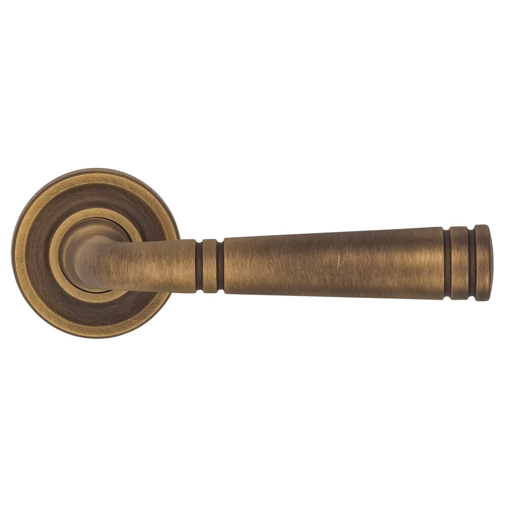 Privacy Edged Lever and Small Edged Rose in Antique Brass Lacquered