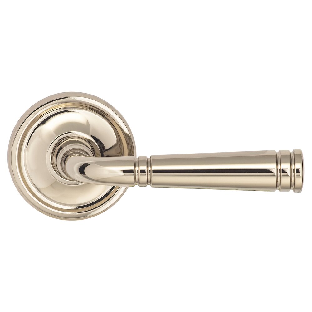 Single Dummy Edged Lever Edged Rose in Polished Polished Nickel Lacquered