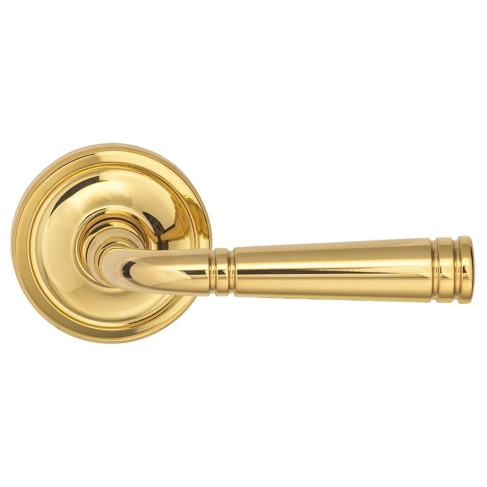 Single Dummy Edged Lever Edged Rose in Polished Brass Unlacquered