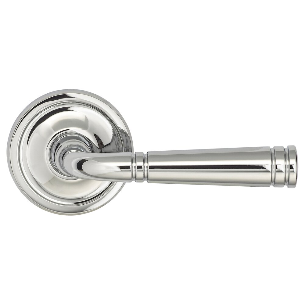 Privacy Edged Lever Edged Rose in Polished Chrome