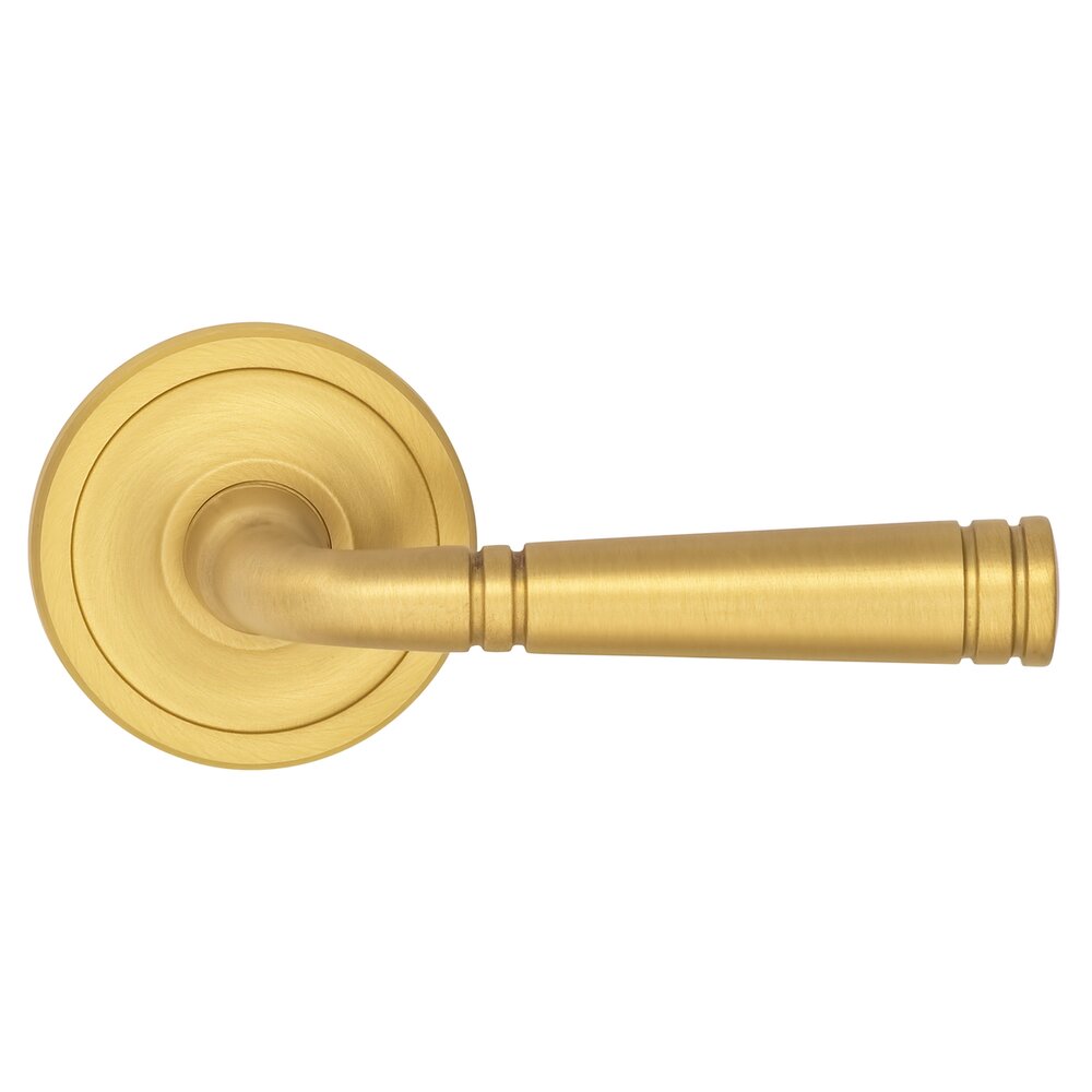 Privacy Edged Lever Edged Rose in Satin Brass Lacquered
