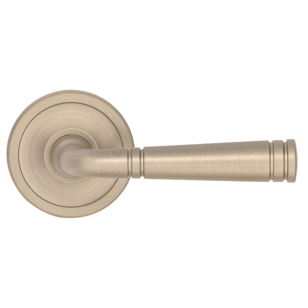 Privacy Edged Lever Edged Rose in Satin Nickel Lacquered