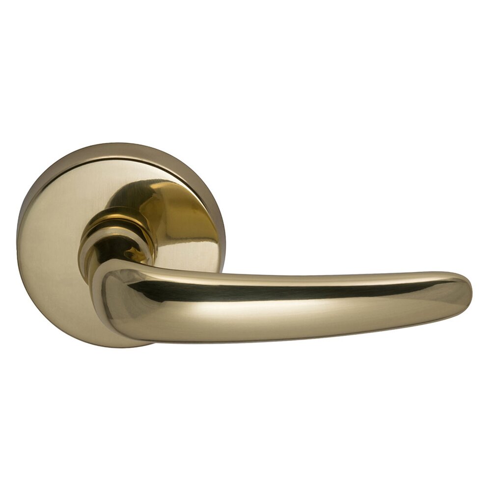 Passage Saratoga Right Handed Lever with Plain Rosette in Polished Brass Lacquered