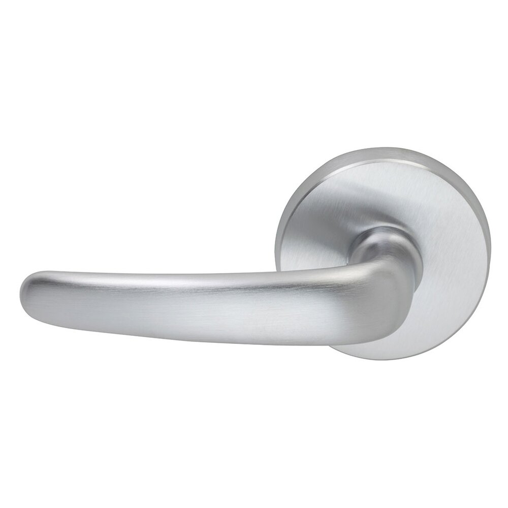 Passage Saratoga Left Handed Lever with Plain Rosette in Satin Chrome