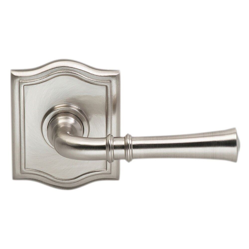 Double Dummy Traditional Right-Handed Lever with Arch Rose in Satin Nickel Lacquered