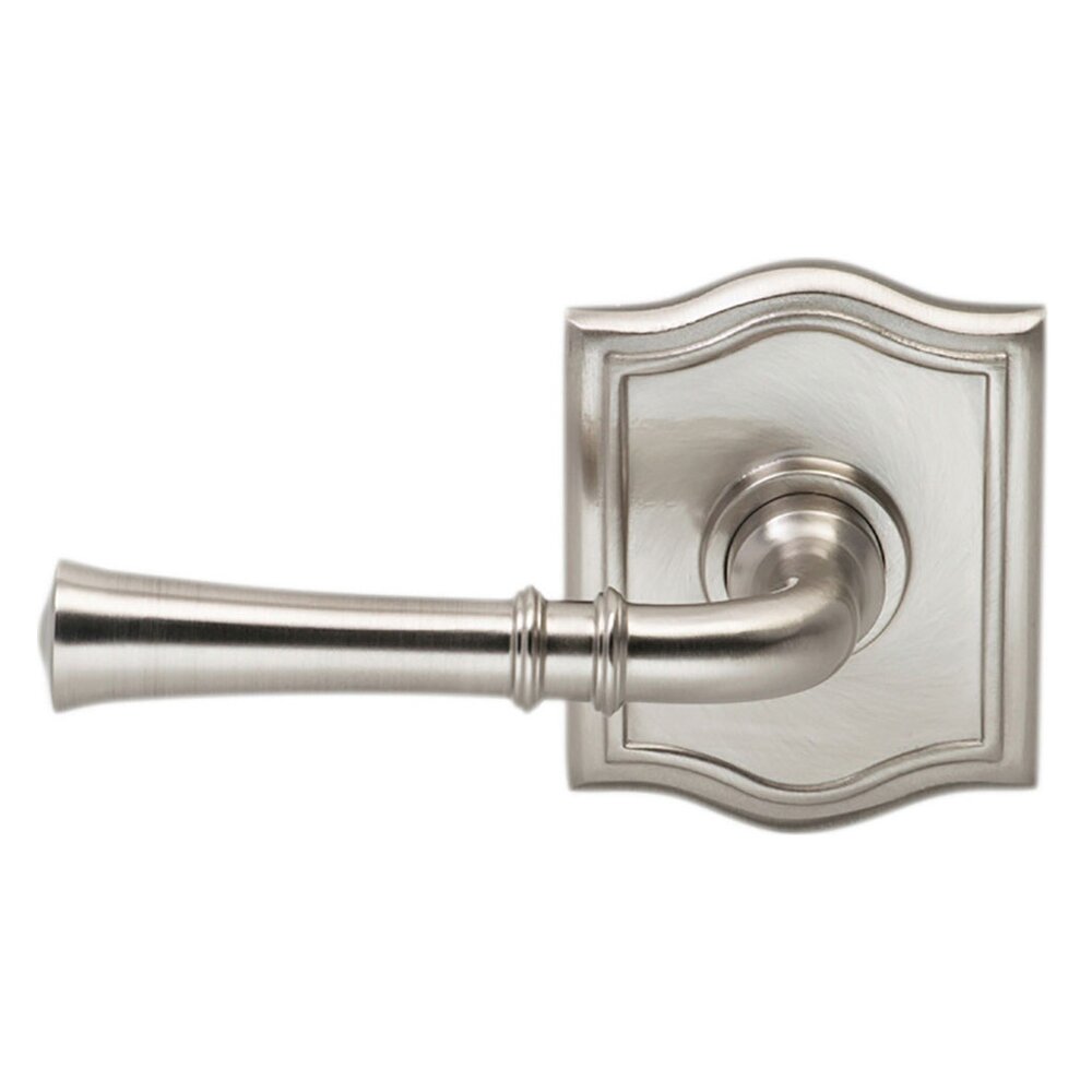 Double Dummy Traditional Left-Handed Lever with Arch Rose in Satin Nickel Lacquered