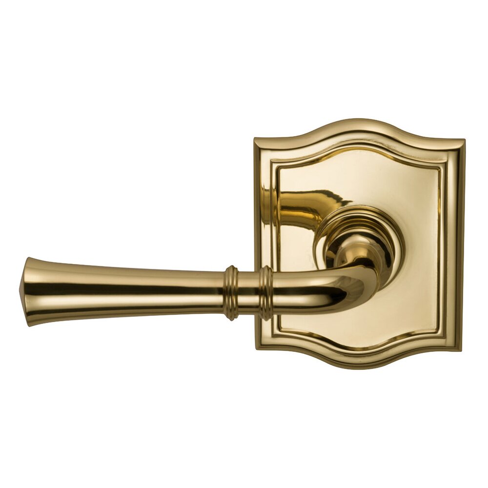 Single Dummy Traditional Left-Handed Lever with Arch Rose in Polished Brass Lacquered