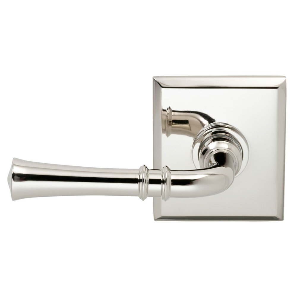 Double Dummy Traditional Left-Handed Lever with Rectangle Rose in Polished Nickel Lacquered