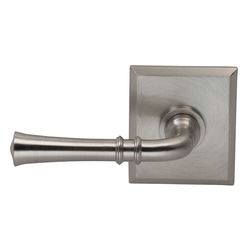 Double Dummy Traditional Left-Handed Lever with Rectangle Rose in Satin Nickel Lacquered