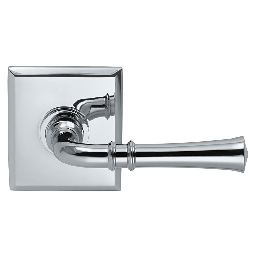 Double Dummy Traditional Right-Handed Lever with Rectangle Rose in Polished Chrome