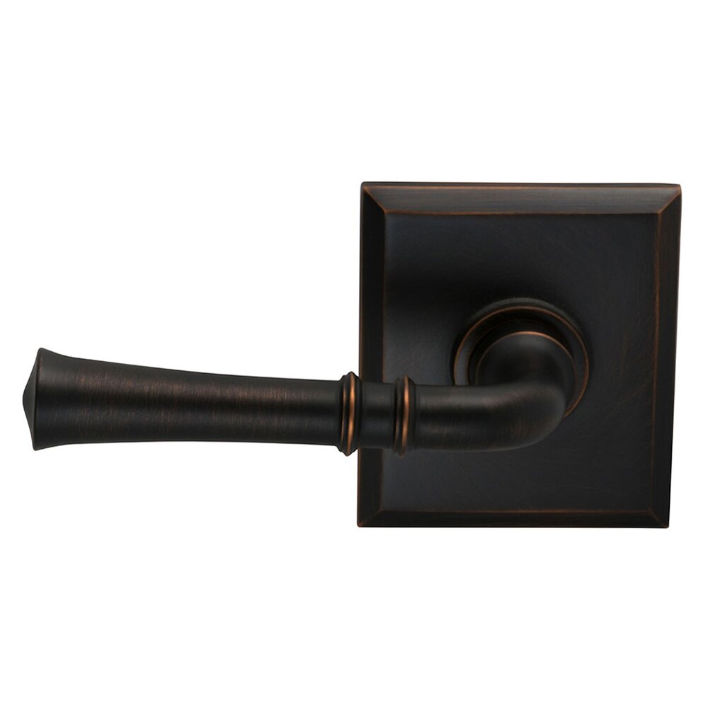 Single Dummy Traditional Left-Handed Lever with Rectangle Rose in Tuscan Bronze