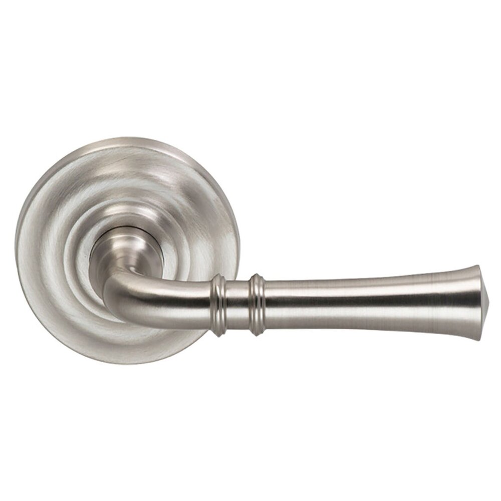 Double Dummy Traditional Right-Handed Lever with Traditional Rose in Satin Nickel Lacquered
