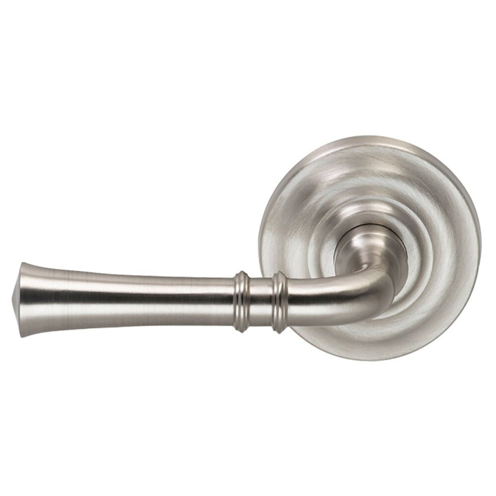 Single Dummy Traditional Left-Handed Lever with Traditional Rose in Satin Nickel Lacquered