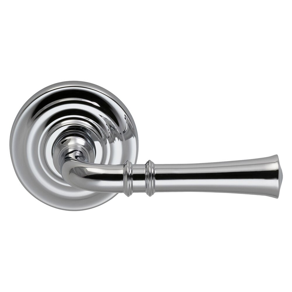 Passage Traditional Lever with Traditional Rose in Polished Chrome