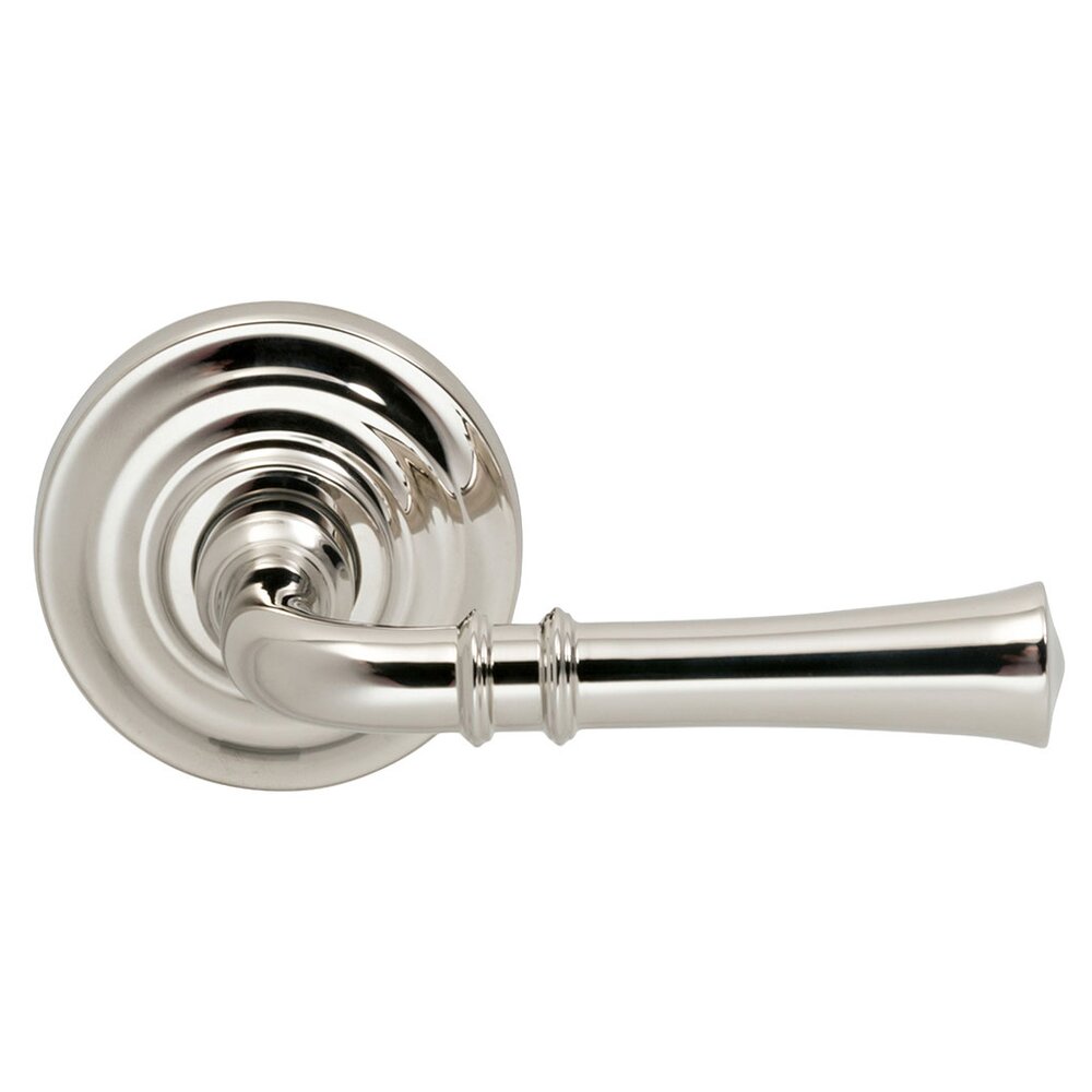 Privacy Traditional Lever with Traditional Rose in Polished Nickel Lacquered