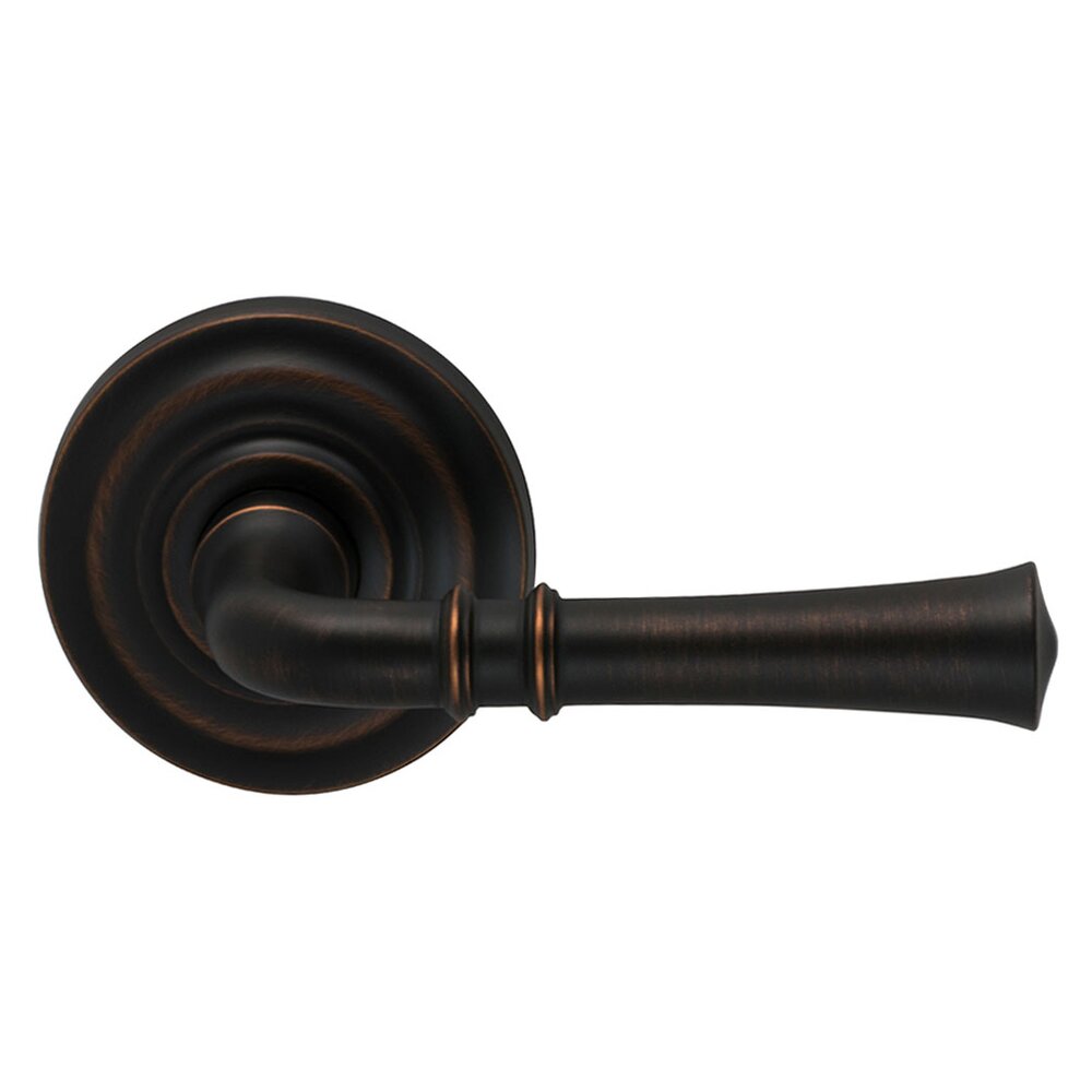 Privacy Traditional Lever with Traditional Rose in Tuscan Bronze