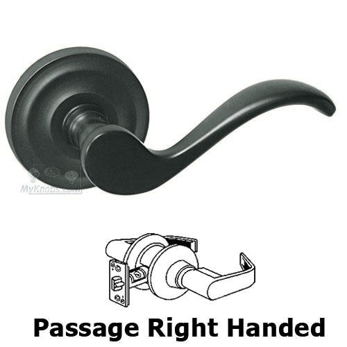 Passage Spring Right Handed Lever with Radial Rosette in Oil Rubbed Bronze Lacquered