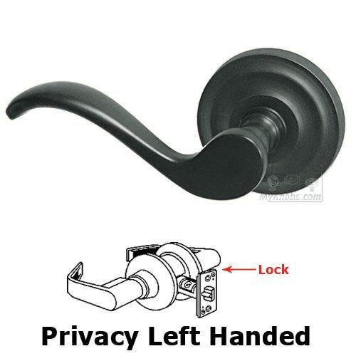 Privacy Spring Left Handed Lever with Radial Rosette in Oil Rubbed Bronze Lacquered