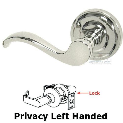 Privacy Spring Left Handed Lever with Radial Rosette in Polished Nickel Lacquered
