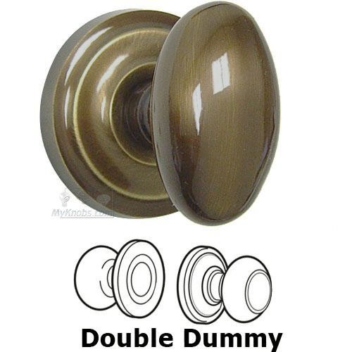 Double Dummy Set Classic Egg Knob with Radial Rosette in Shaded Bronze Lacquered