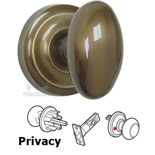 Privacy Latchset Classic Egg Knob with Radial Rosette in Shaded Bronze Lacquered