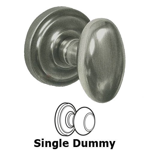 Single Dummy Classic Egg Knob with Radial Rosette in Pewter