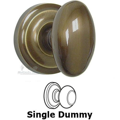 Single Dummy Classic Egg Knob with Radial Rosette in Shaded Bronze Lacquered