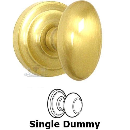 Single Dummy Classic Egg Knob with Radial Rosette in Satin Brass Lacquered