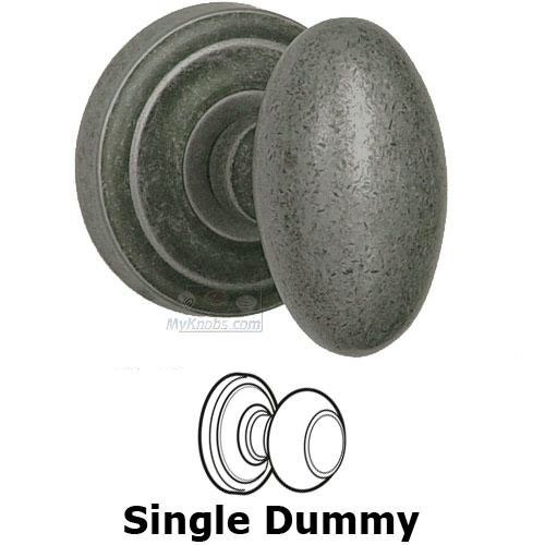 Single Dummy Classic Egg Knob with Radial Rosette in Vintage Iron
