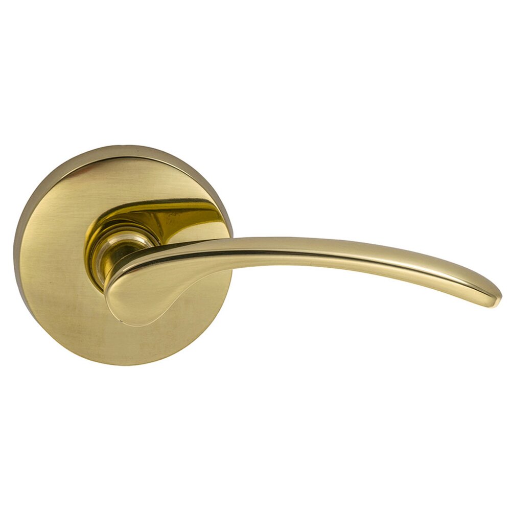 Double Dummy Astoria Right Handed Lever with Plain Rosette in Polished Brass Lacquered
