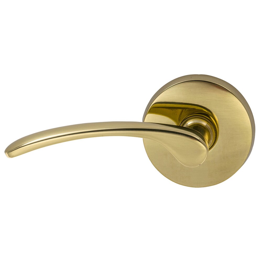 Double Dummy Astoria Left Handed Lever with Plain Rosette in Polished Brass Lacquered