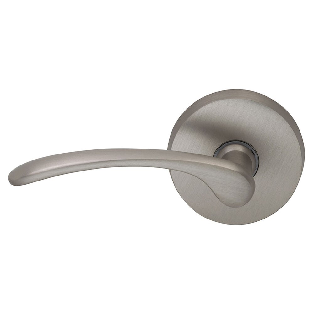 Double Dummy Astoria Left Handed Lever with Plain Rosette in Satin Nickel Lacquered