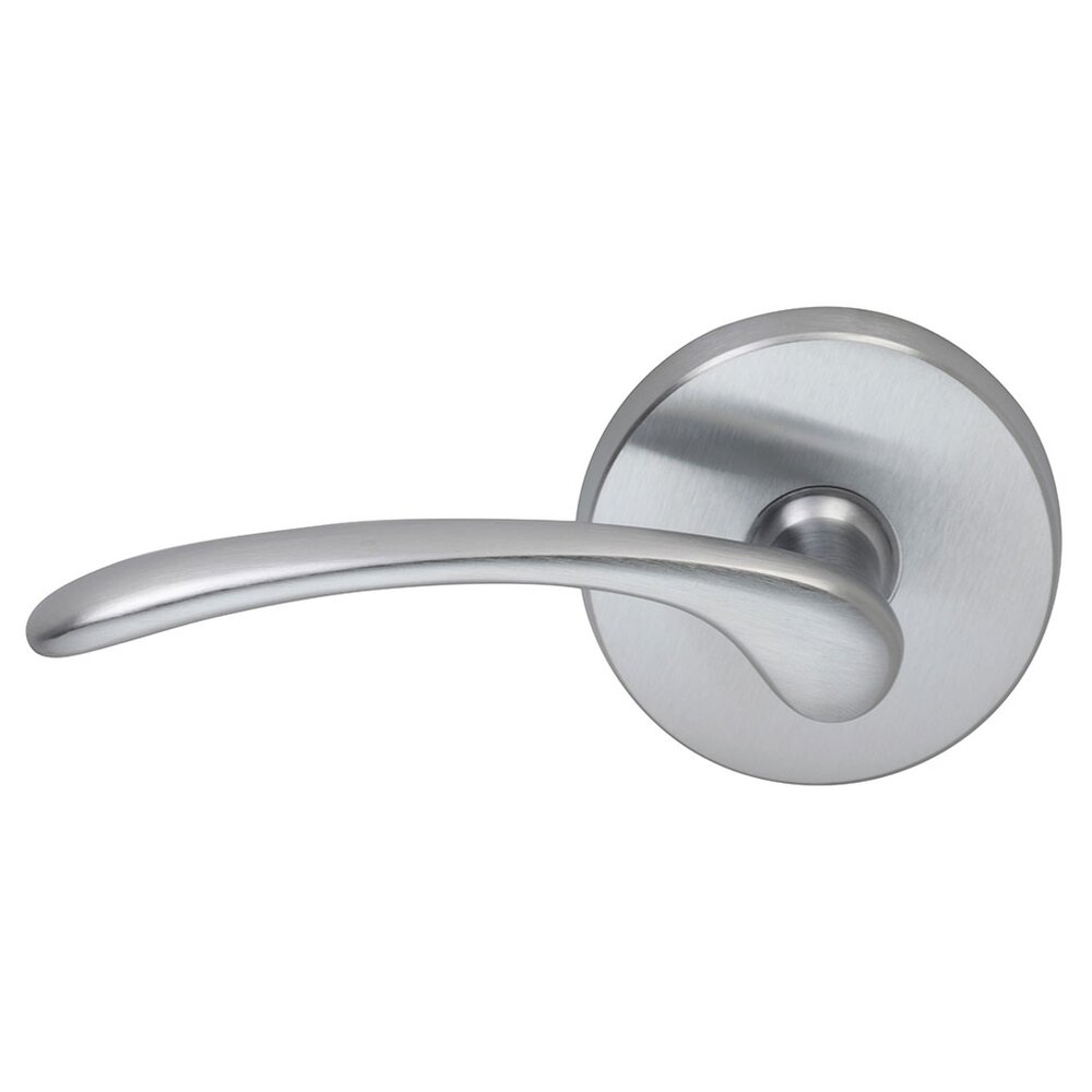 Privacy Astoria Left Handed Lever with Plain Rosette in Satin Chrome