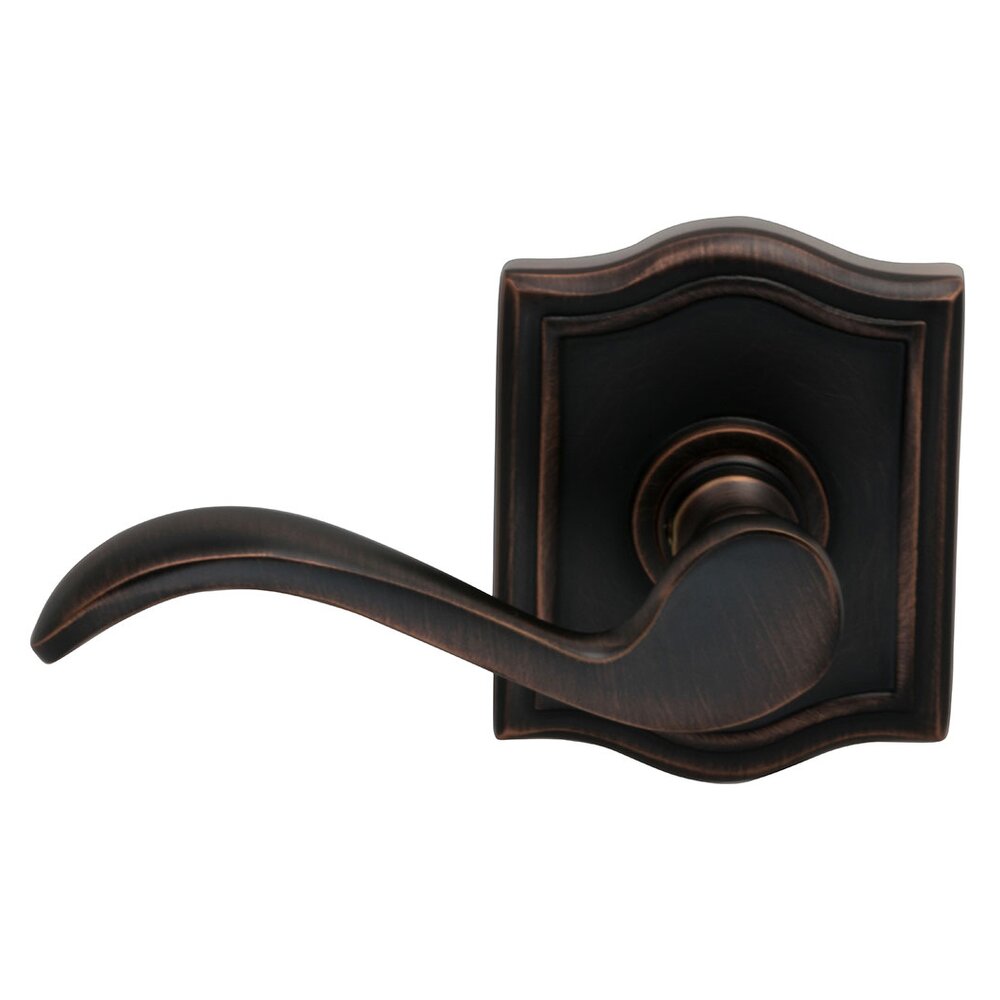 Left Handed Single Dummy Wave Lever with Arch Rose in Tuscan Bronze