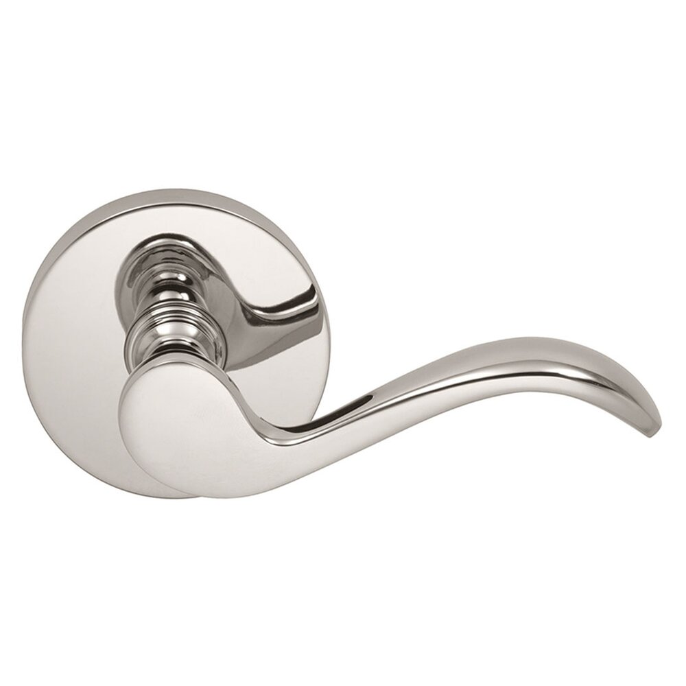Passage Wave Lever with Modern Rose in Polished Nickel Lacquered