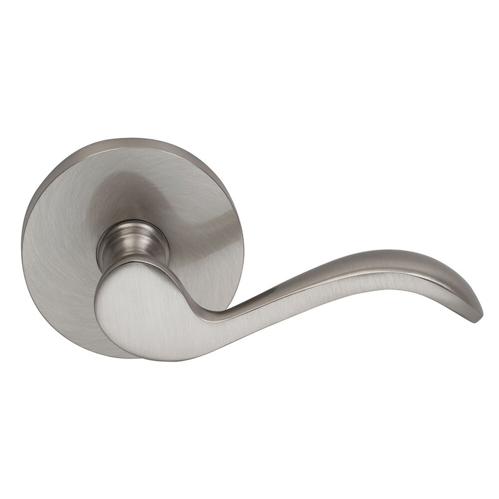 Passage Wave Lever with Modern Rose in Satin Nickel Lacquered