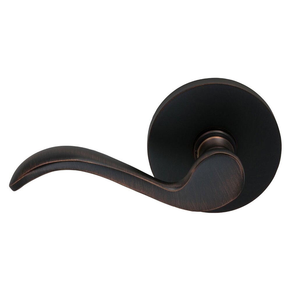 Left Handed Double Dummy Wave Lever with Modern Rose in Tuscan Bronze