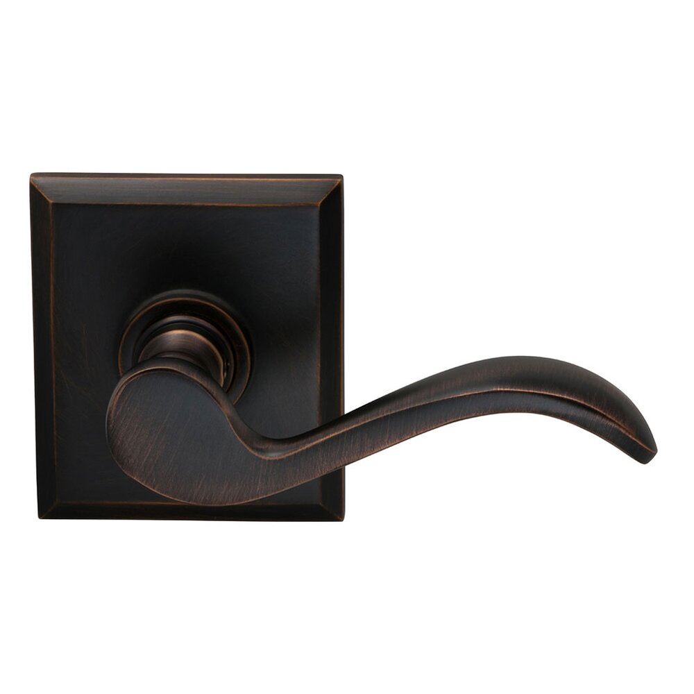 Passage Wave Lever with Rectangle Rose in Tuscan Bronze