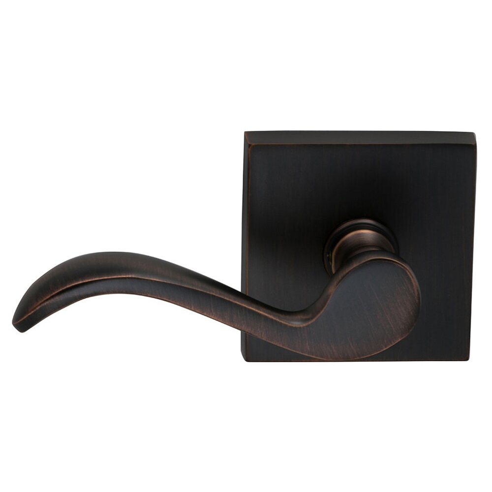 Double Dummy Wave Left-Handed Lever with Square Rose in Tuscan Bronze