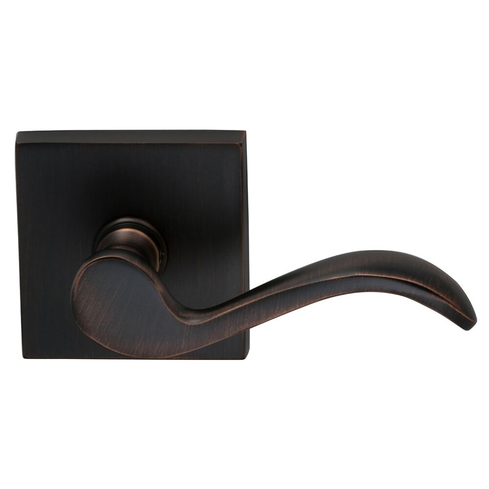 Passage Wave Lever with Square Rose in Tuscan Bronze