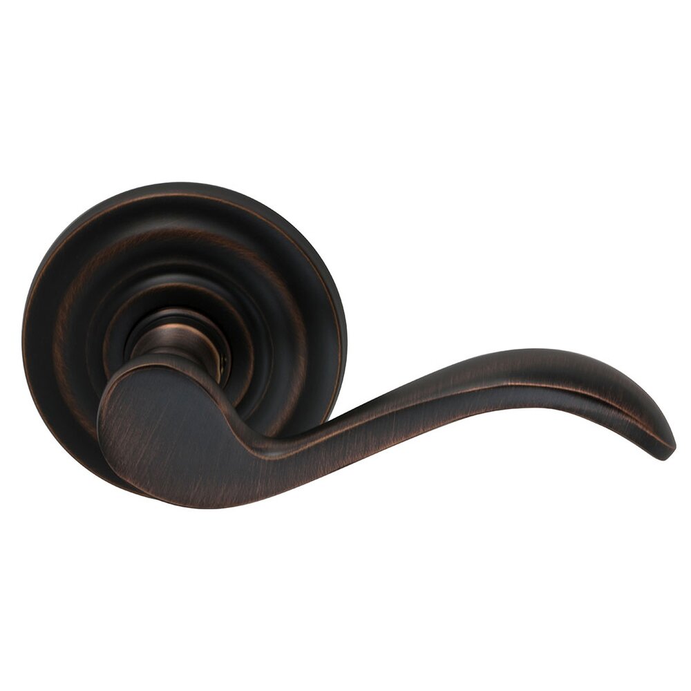 Privacy Wave Lever with Traditional Rose in Tuscan Bronze