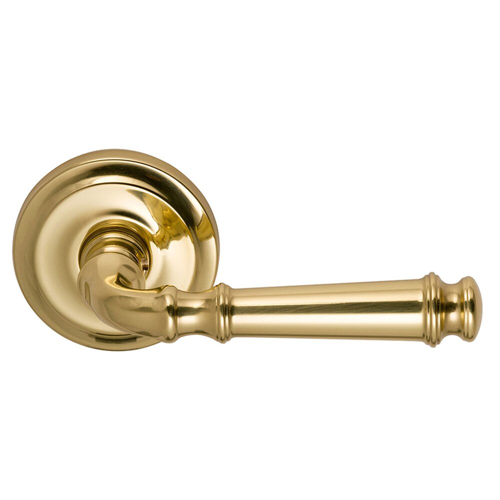 Passage Dover Right Handed Lever with Radial Rosette in Polished Brass Lacquered