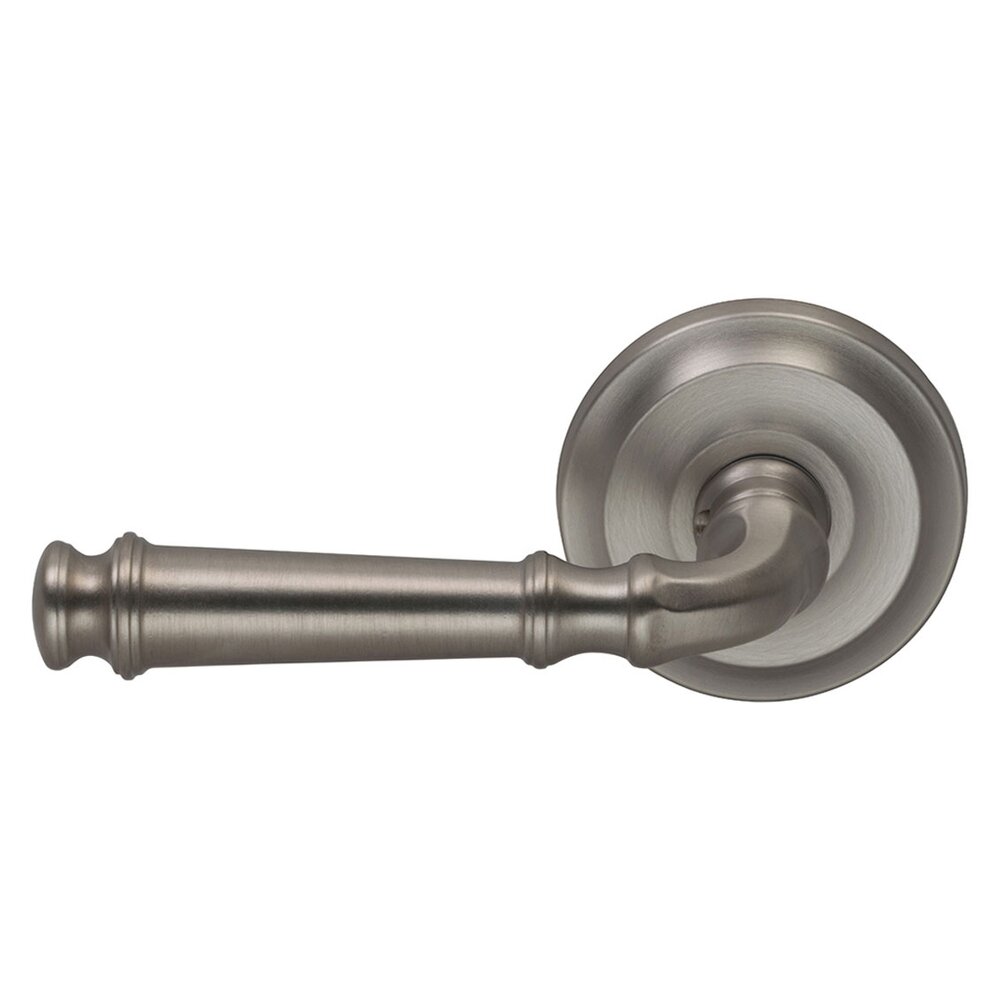 Single Dummy Dover Left Handed Lever with Radial Rosette in Satin Nickel Lacquered